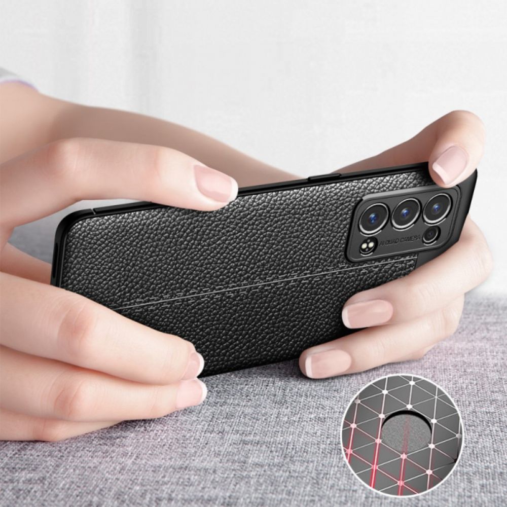 Hoesje voor Oppo Reno 6 Pro 5G Litchi Dubbele Lijn Leer