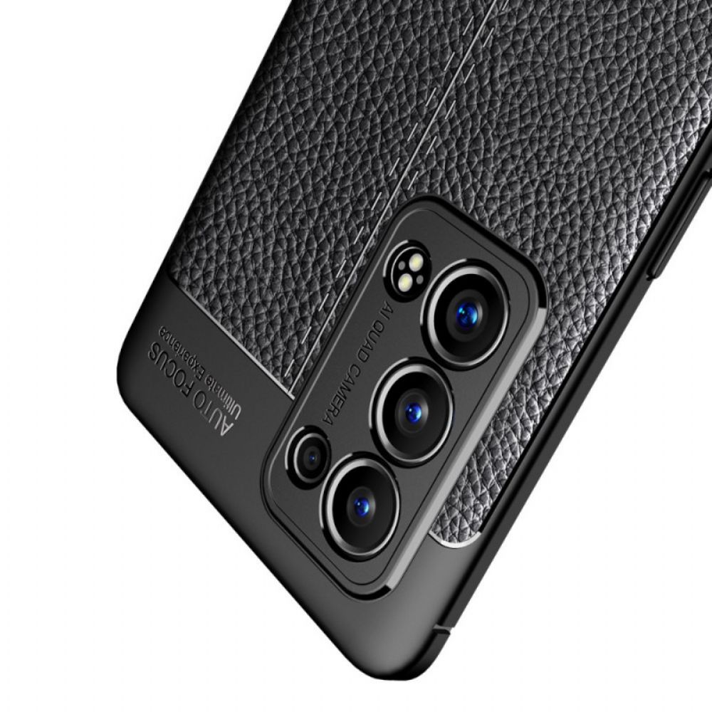 Hoesje voor Oppo Reno 6 Pro 5G Litchi Dubbele Lijn Leer