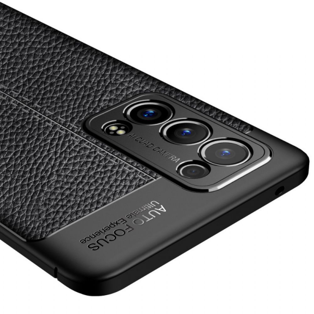 Hoesje voor Oppo Reno 6 Pro 5G Litchi Dubbele Lijn Leer