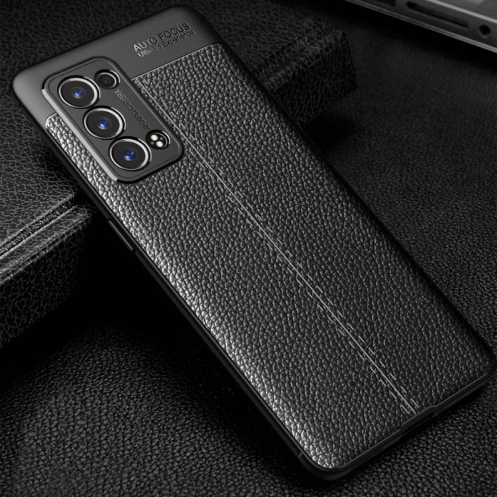 Hoesje voor Oppo Reno 6 Pro 5G Litchi Dubbele Lijn Leer