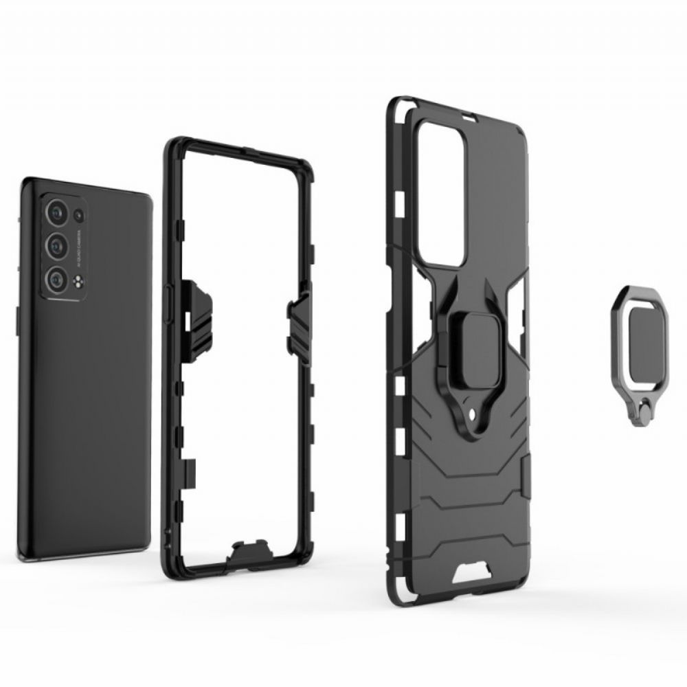 Hoesje voor Oppo Reno 6 Pro 5G Swivel Ring-ondersteuning