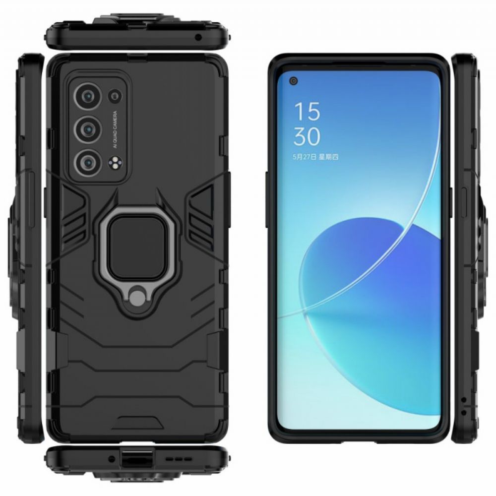 Hoesje voor Oppo Reno 6 Pro 5G Swivel Ring-ondersteuning