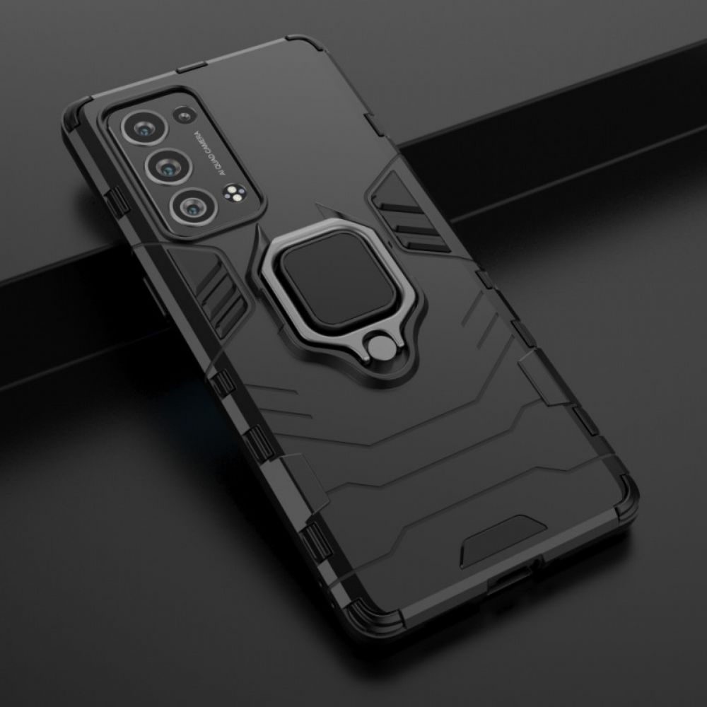 Hoesje voor Oppo Reno 6 Pro 5G Swivel Ring-ondersteuning