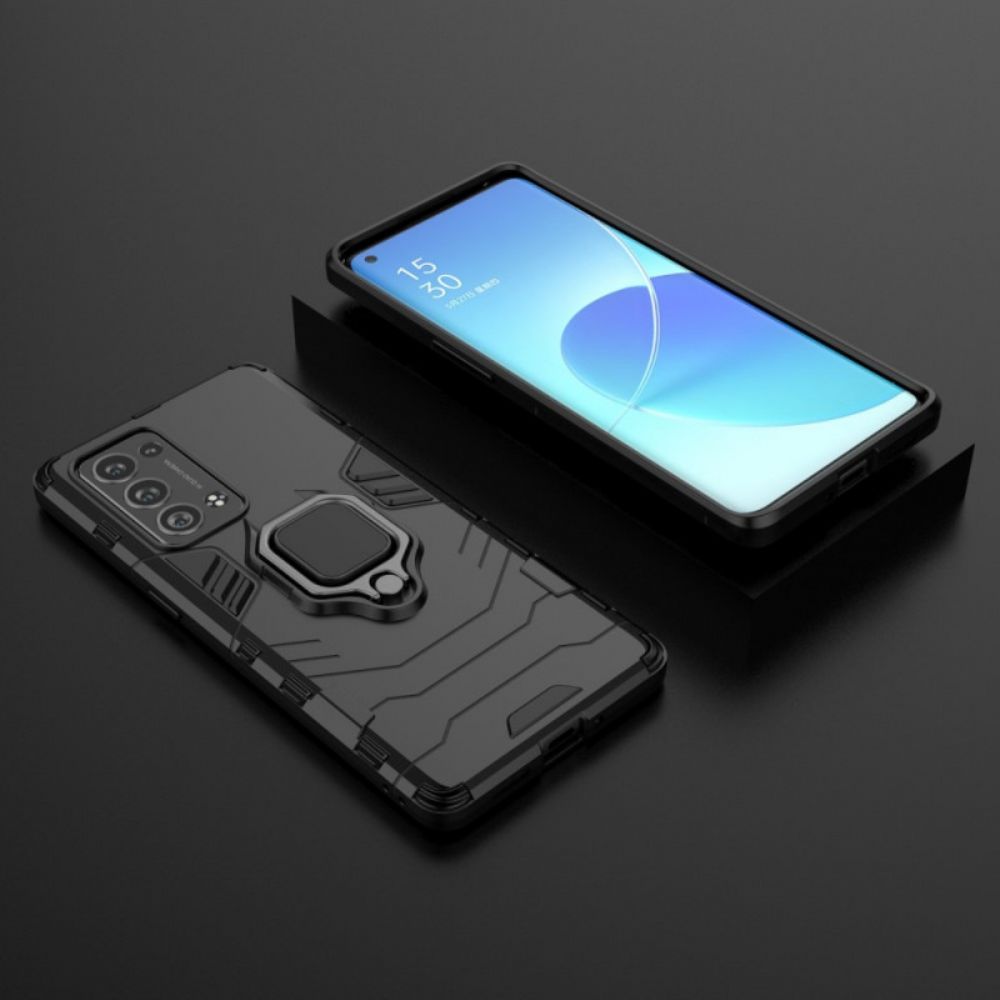Hoesje voor Oppo Reno 6 Pro 5G Swivel Ring-ondersteuning