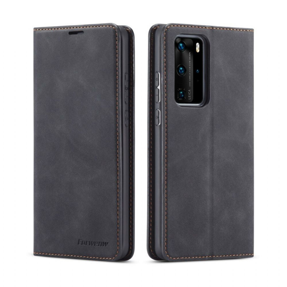 Bescherming Hoesje voor Huawei P40 Pro Folio-hoesje Lederen Effect Voorwenw