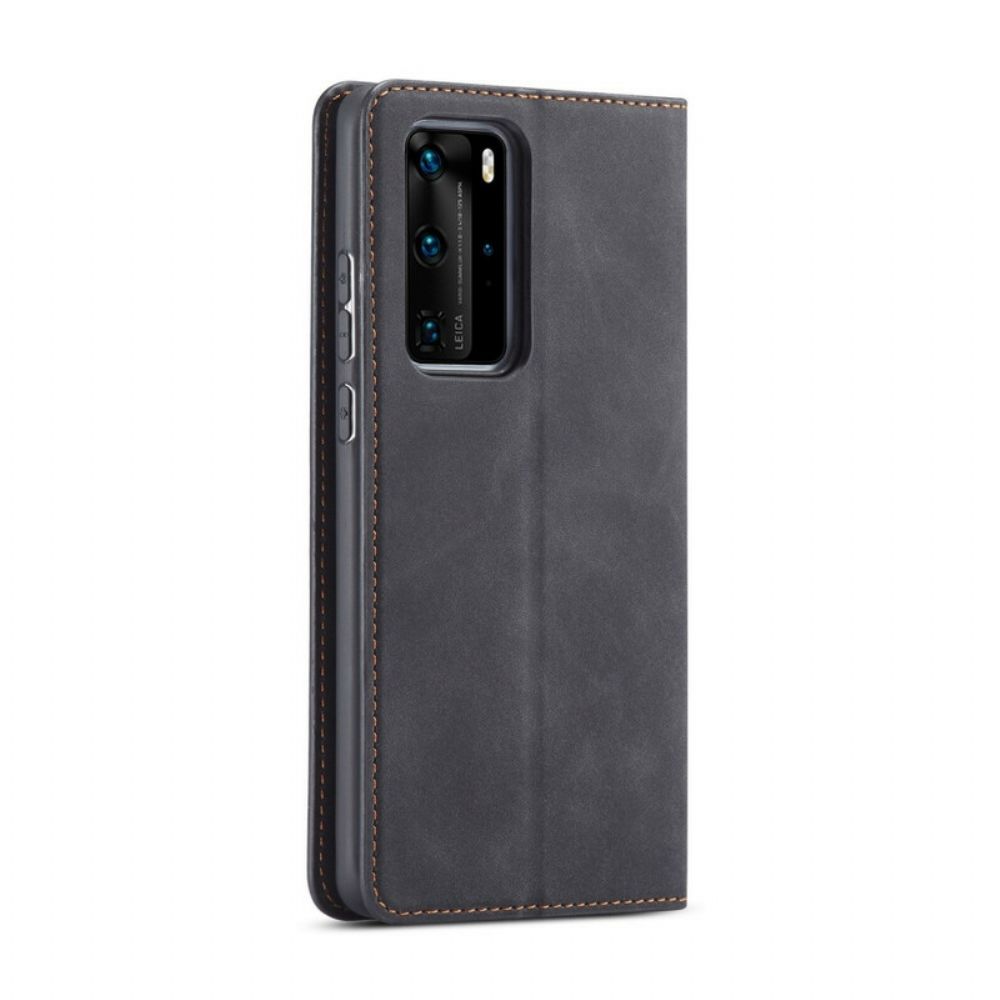 Bescherming Hoesje voor Huawei P40 Pro Folio-hoesje Lederen Effect Voorwenw