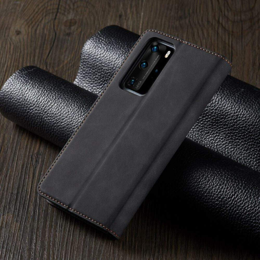 Bescherming Hoesje voor Huawei P40 Pro Folio-hoesje Lederen Effect Voorwenw