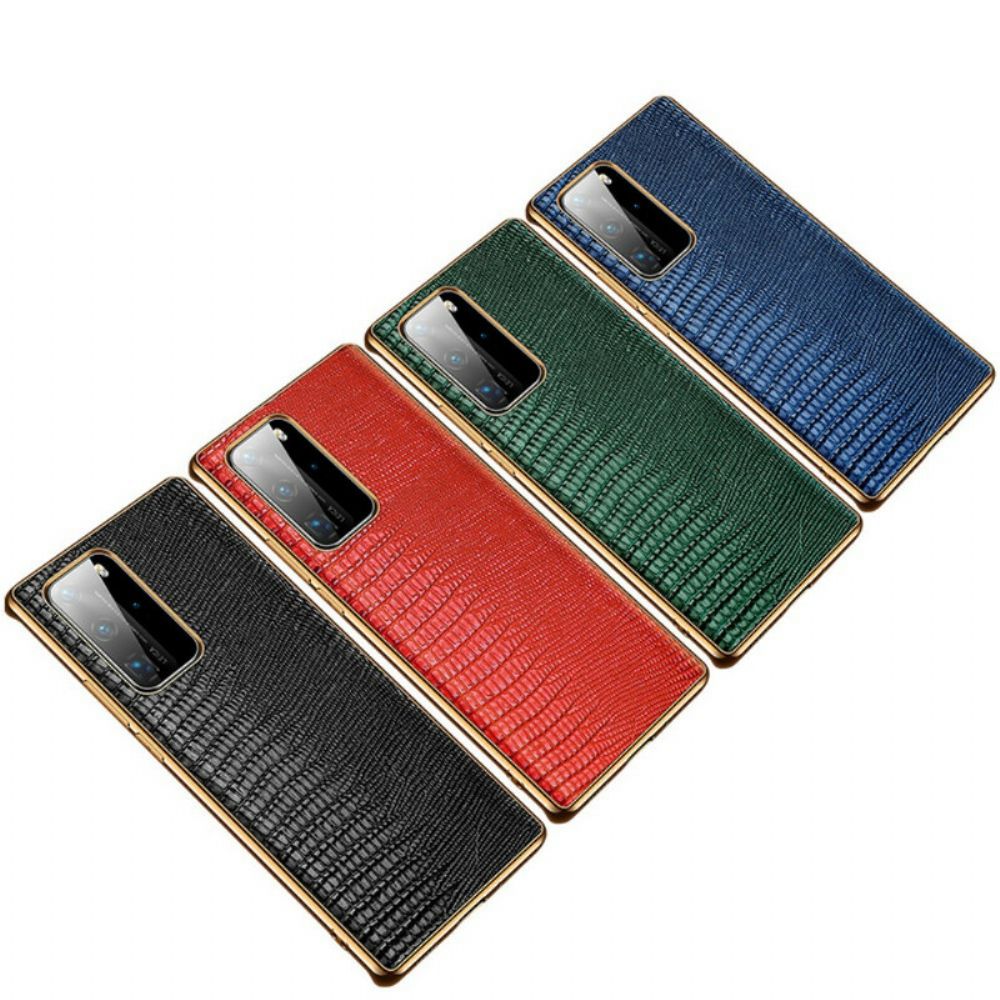 Hoesje voor Huawei P40 Pro Echt Leer Met Hagedistextuur