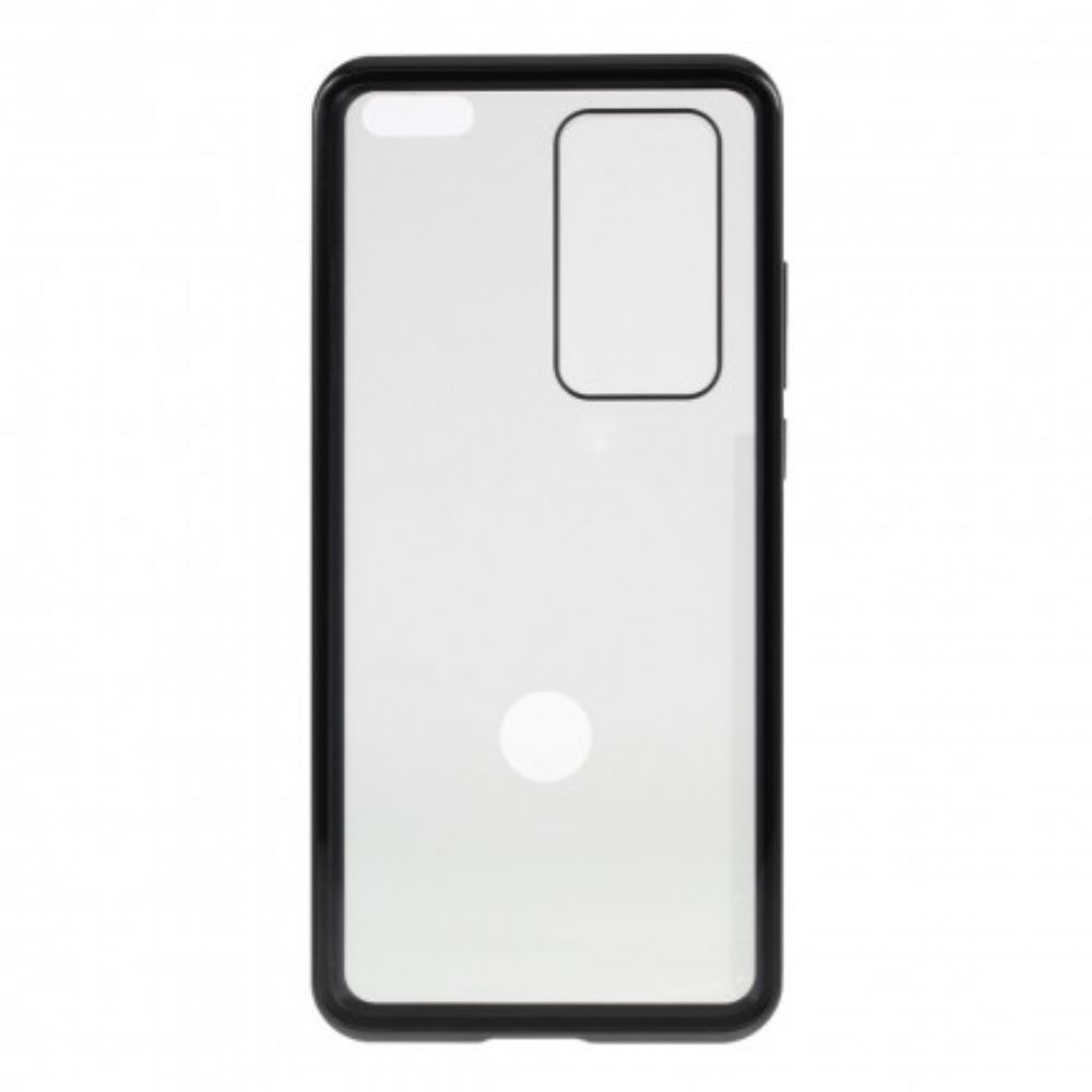 Hoesje voor Huawei P40 Pro Metalen Velgen En Dubbel Gehard Glas