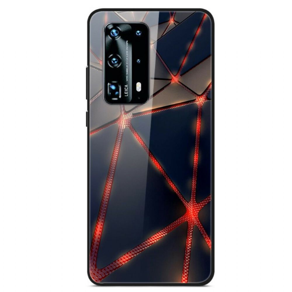 Hoesje voor Huawei P40 Pro Rood Rayon Gehard Glas