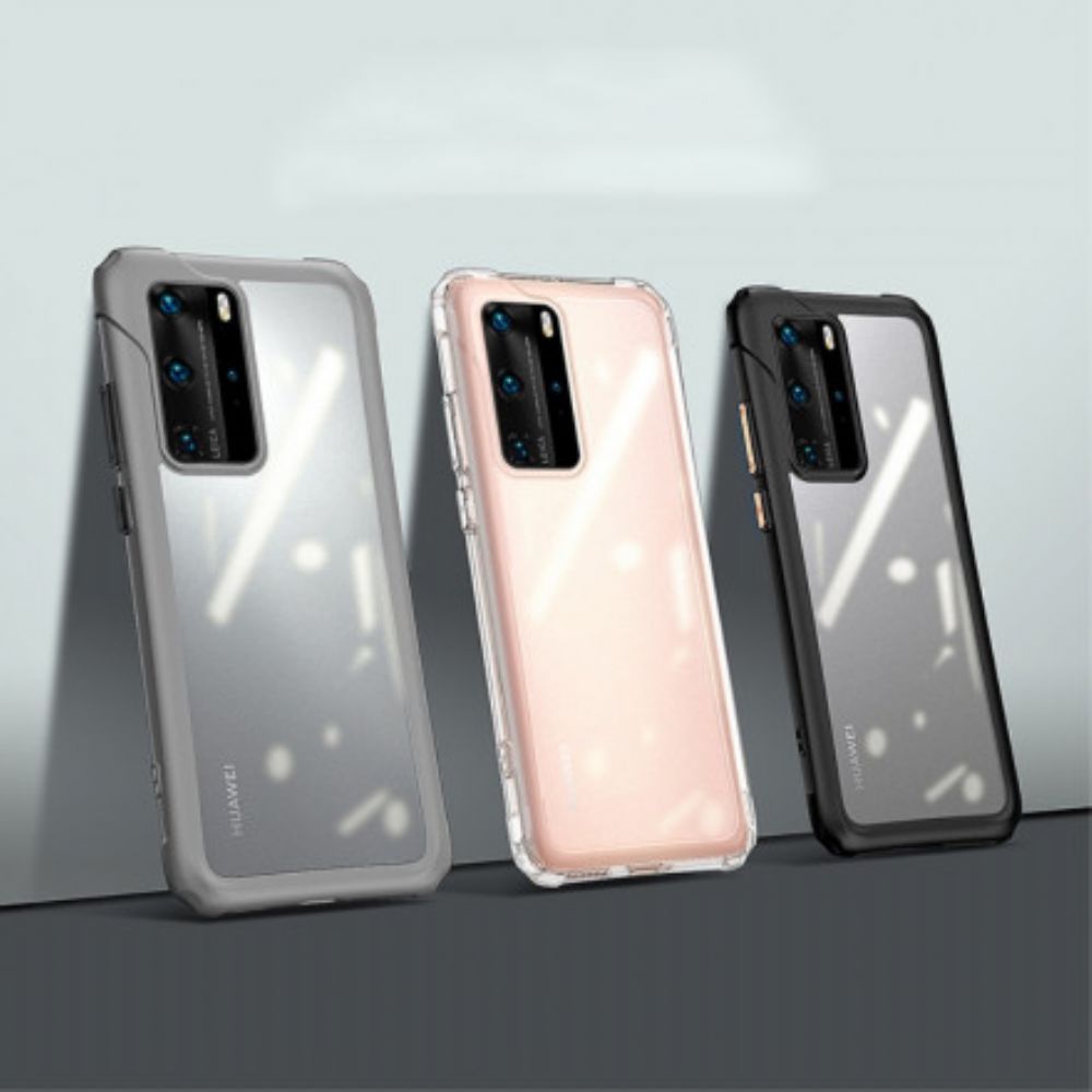 Hoesje voor Huawei P40 Pro Transparante Mat Leeu Design