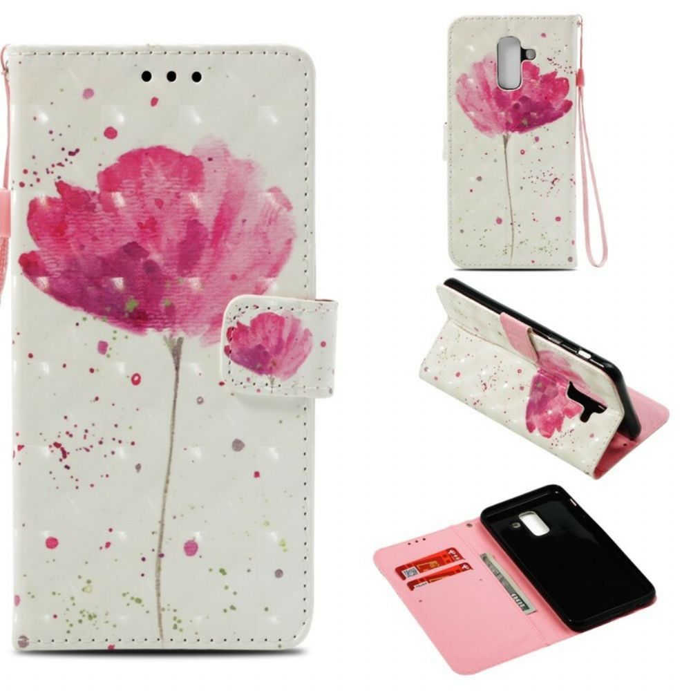 Hoesje Folio-hoesje voor Samsung Galaxy A6 Plus 3d Waterverf Halster
