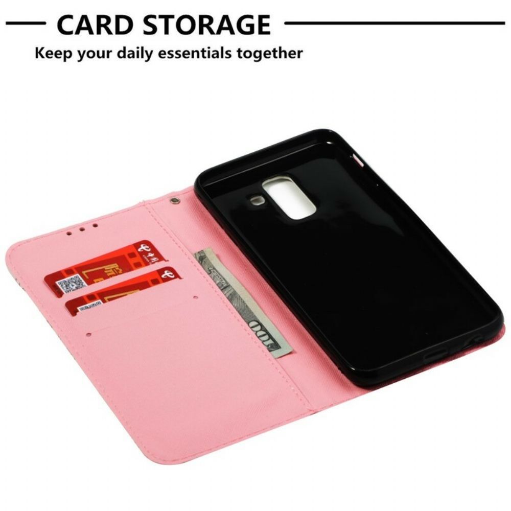 Hoesje Folio-hoesje voor Samsung Galaxy A6 Plus 3d Waterverf Halster