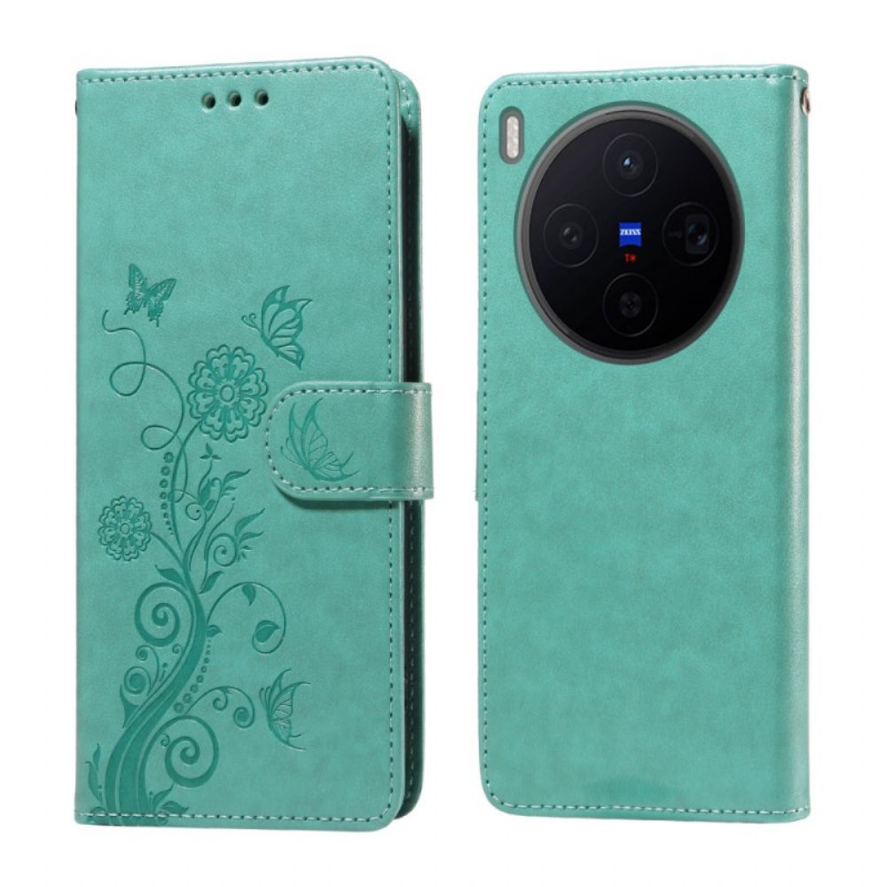 Bescherming Hoesje Vivo X300 Vlinder- En Bloemenpatroon