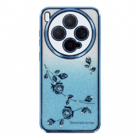 Hoesje Vivo X300 Kadem Ringhouder Met Bloem En Strass