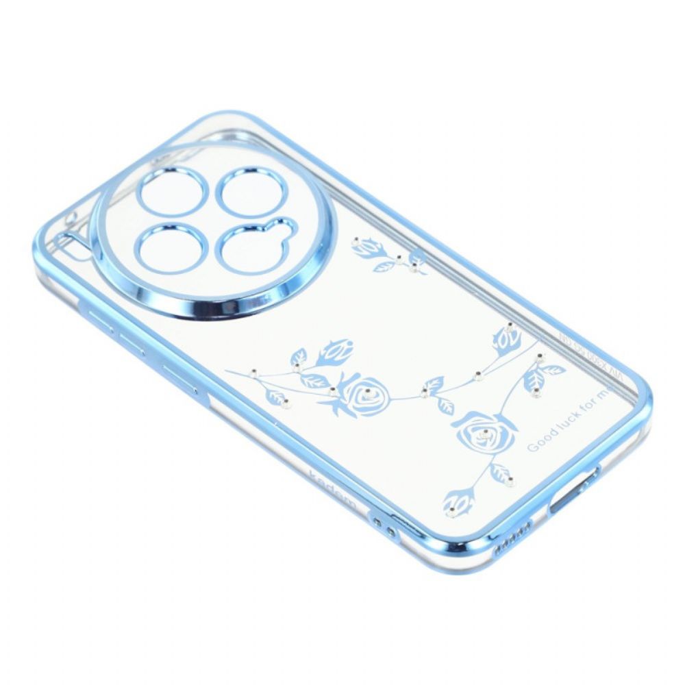 Hoesje Vivo X300 Kadem Ringhouder Met Strass En Bloemen Bescherming Hoesje