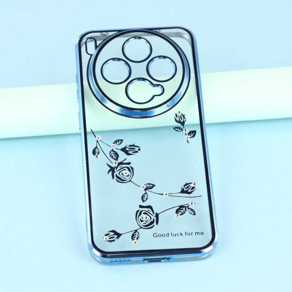 Hoesje Vivo X300 Kadem Ringhouder Met Strass En Bloemen Bescherming Hoesje