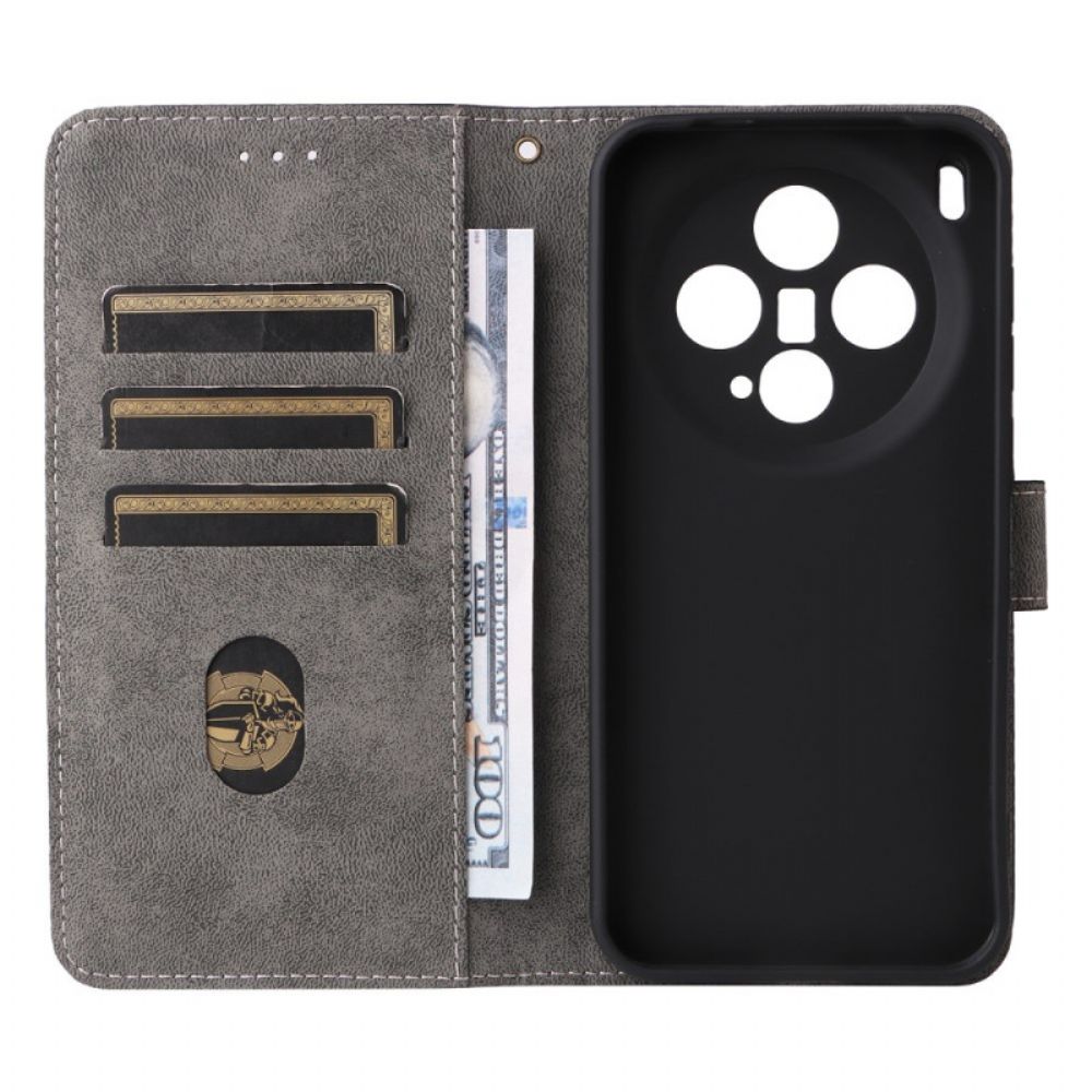 Leren Hoesje Vivo X300 Ringhouder Met Suède-effect Bescherming Hoesje