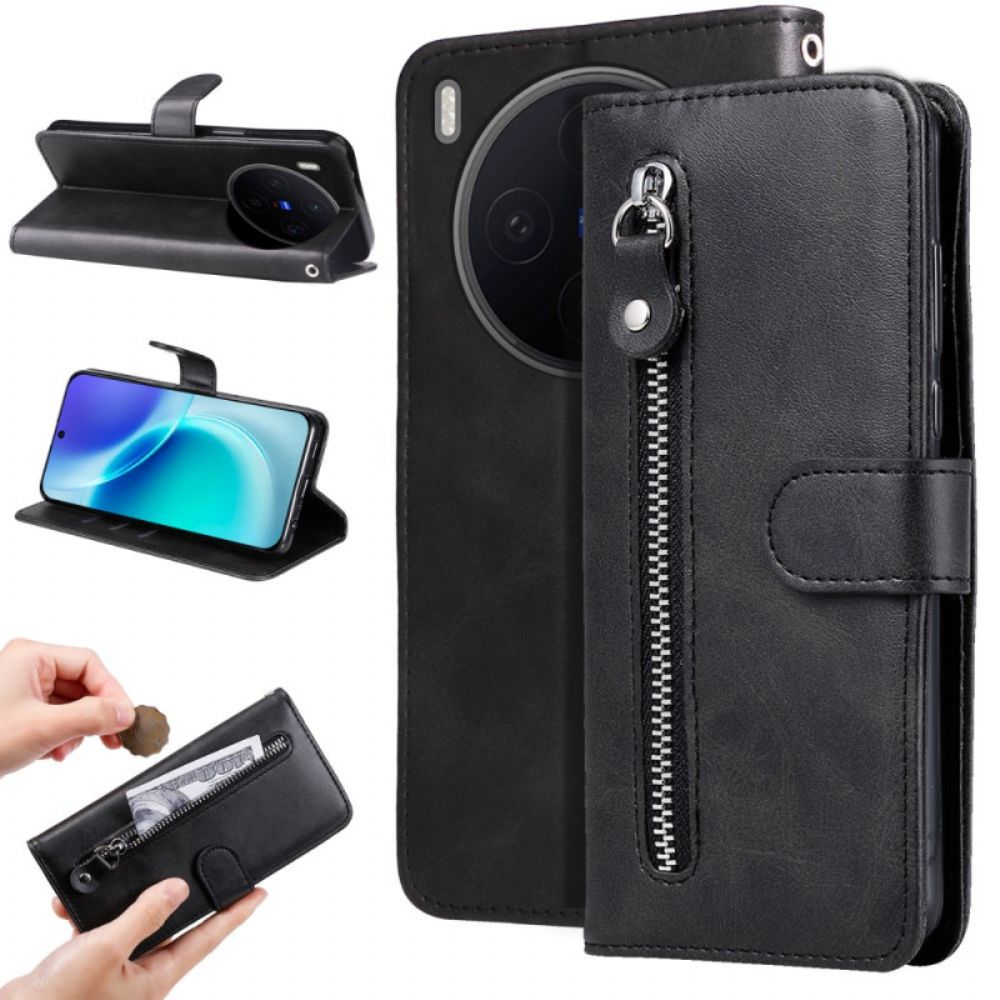 Leren Hoesje Vivo X300 Zak Met Ritssluiting