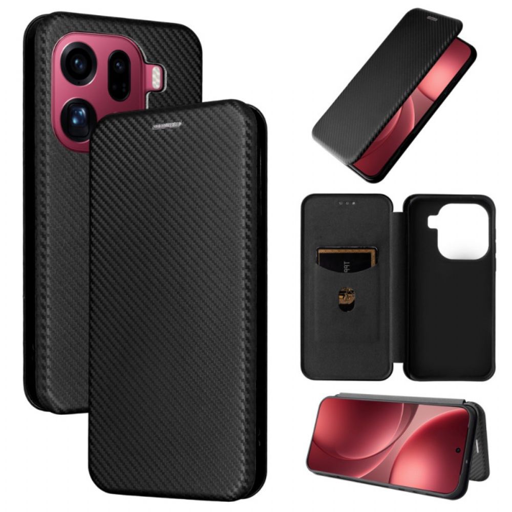 Folio-hoesje Oppo Find X9 Pro 5g Koolstofvezeltextuur Bescherming Hoesje