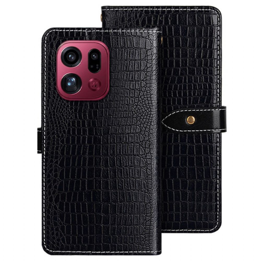 Folio-hoesje Oppo Find X9 Pro 5g Telefoonhoesje Krokodillenstructuur Idewei