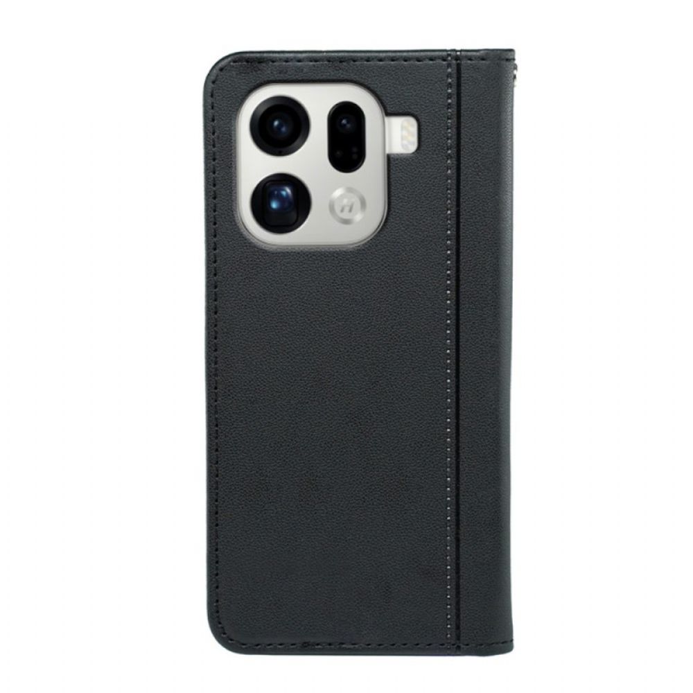 Folio-hoesje Voor Oppo Find X9 Pro 5g Afwerking Met Bandje