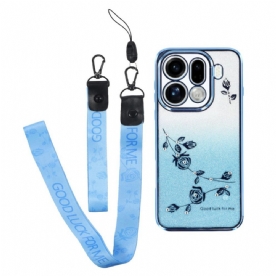 Hoesje Oppo Find X9 Pro 5g Bandjes Met Bloemen En Strass