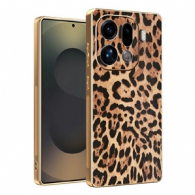 Hoesje Oppo Find X9 Pro 5g Luipaardpatroon Met Gouden Afwerking Bescherming Hoesje