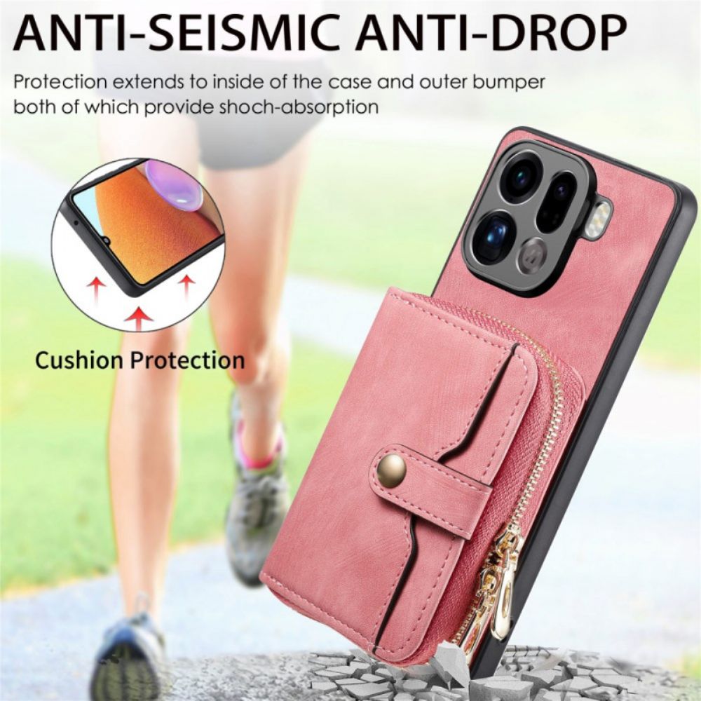 Hoesje Voor Oppo Find X9 Pro 5g Kaarthouder Met Rits En Schouderband