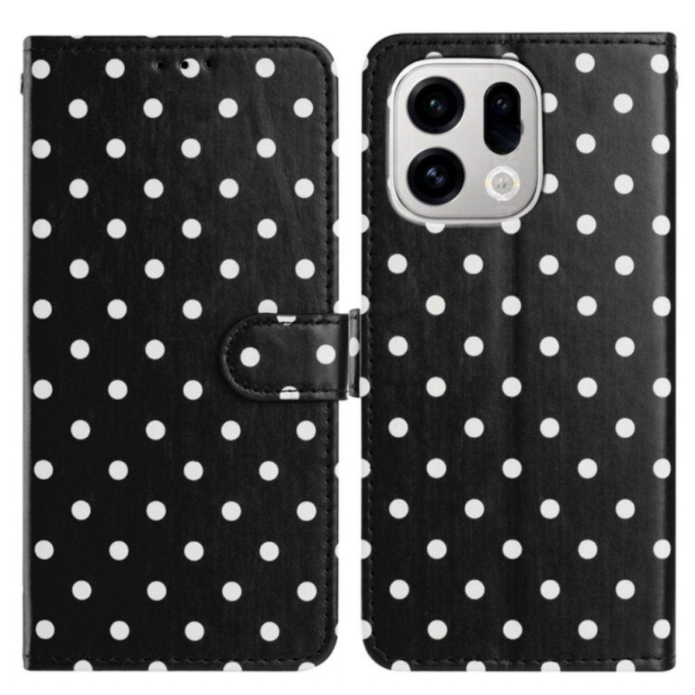 Leren Hoesje Voor Oppo Find X9 Pro 5g Polka Dots
