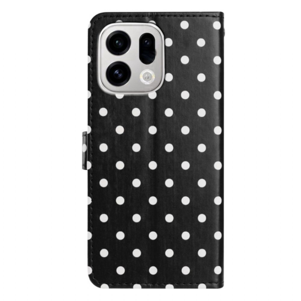 Leren Hoesje Voor Oppo Find X9 Pro 5g Polka Dots