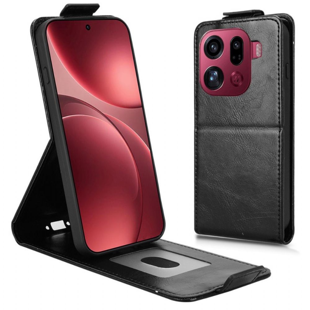 Leren Hoesje Voor Oppo Find X9 Pro 5g Verticale Klep