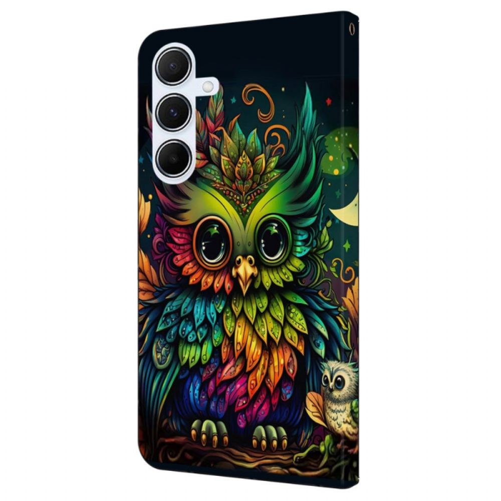 Folio-hoesje Samsung Galaxy A16 5g Telefoonhoesje Kleurrijke Uil