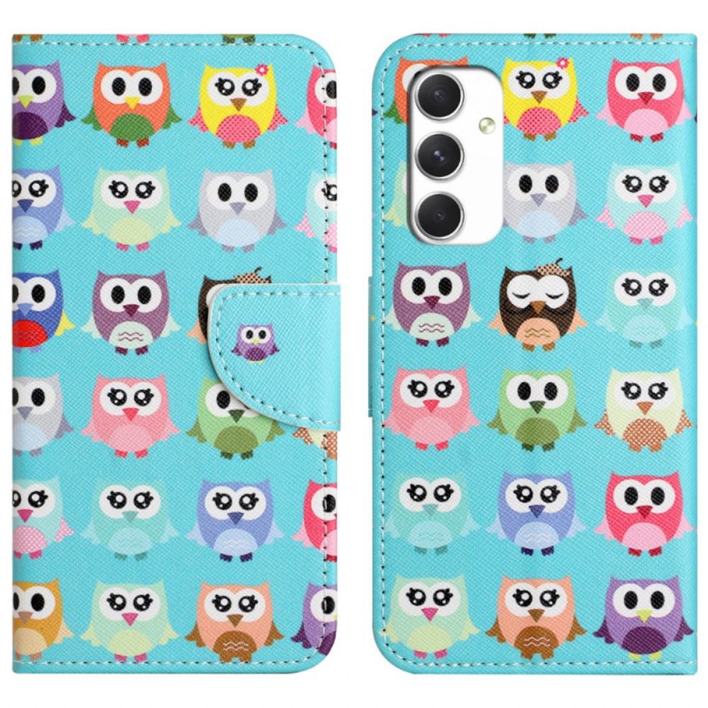 Folio-hoesje Samsung Galaxy A16 5g Telefoonhoesje Uilpatroon
