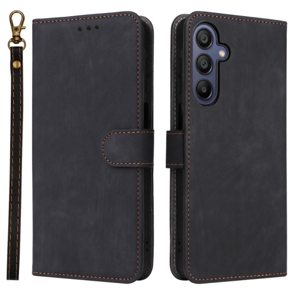 Folio-hoesje Samsung Galaxy A16 5g Vintage Suède-effect