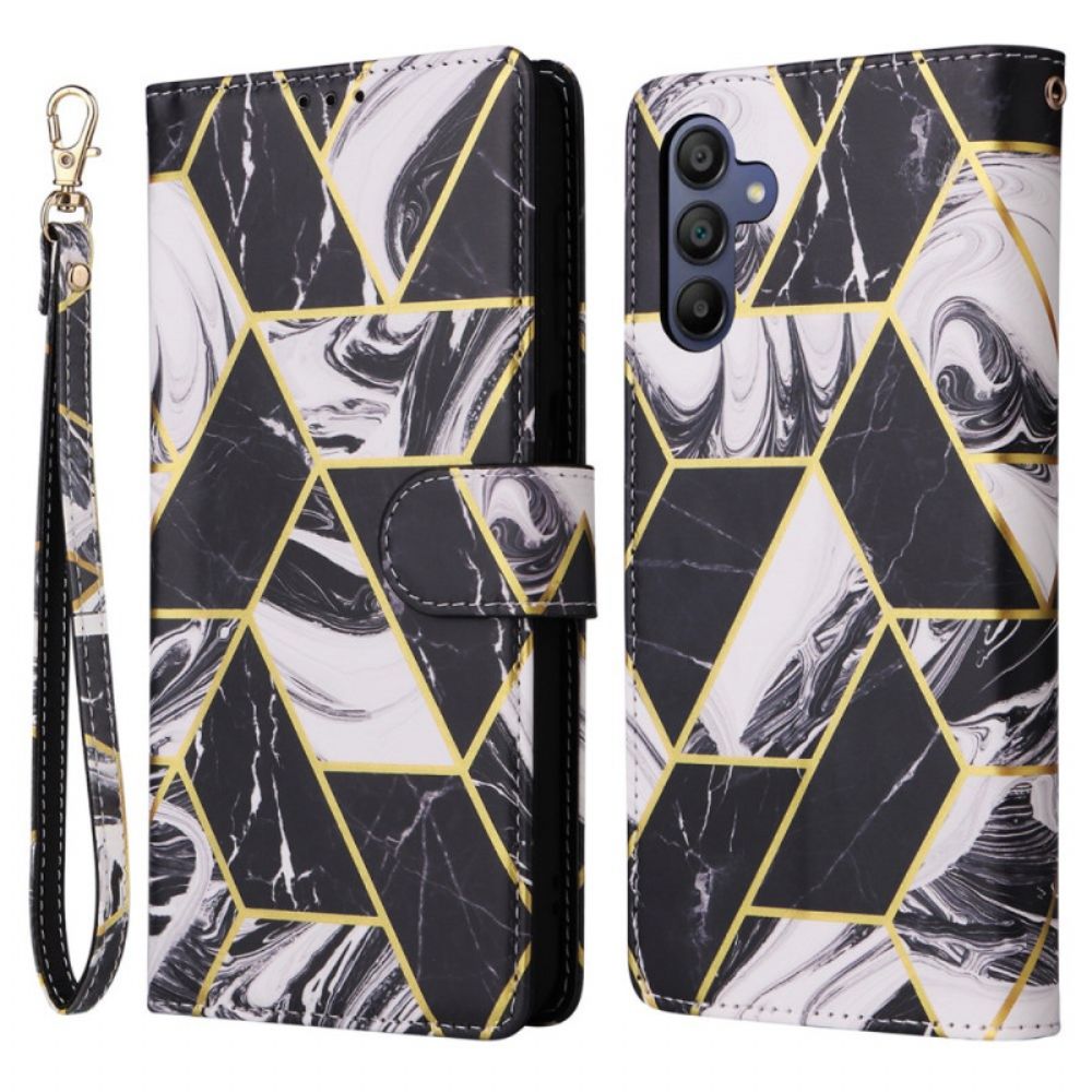 Leren Hoesje Voor Samsung Galaxy A16 5g Marmeren Ontwerp