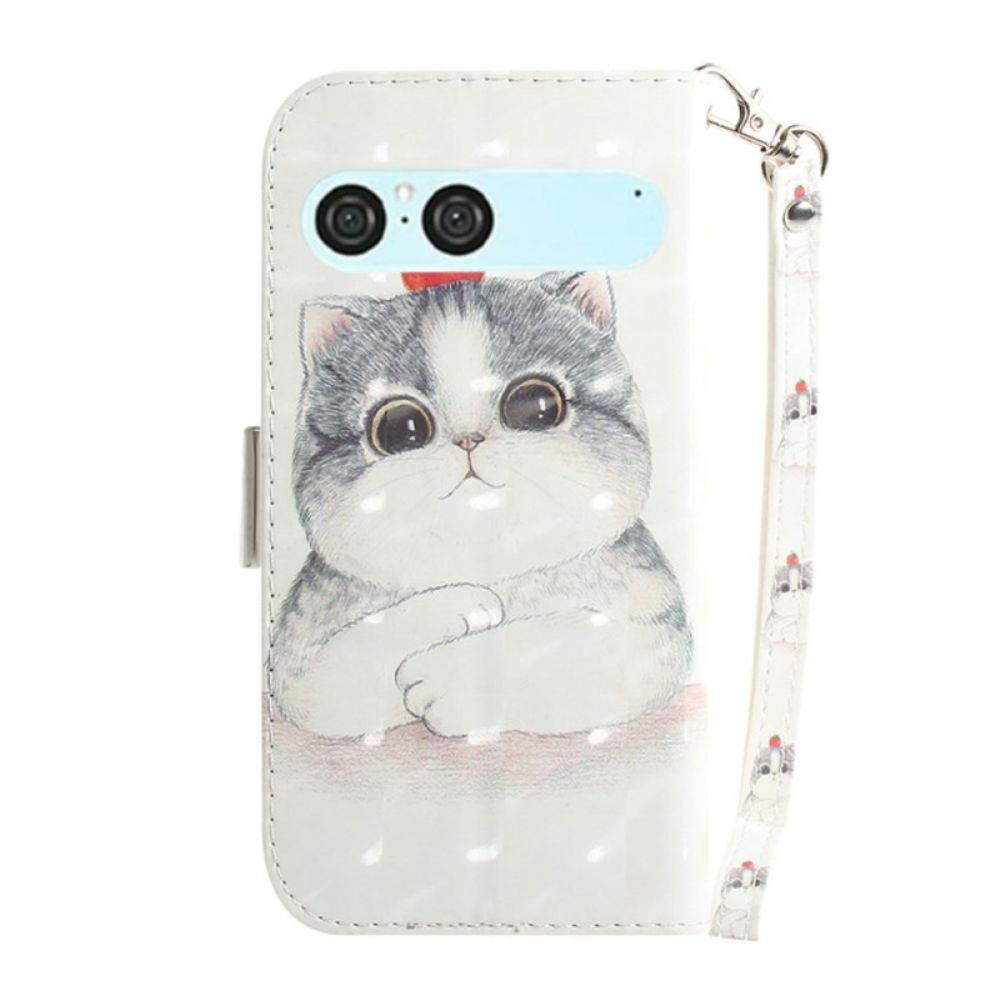 Bescherming Hoesje Sony Xperia 10 Vii Sleutelkoord Met Kat En Aardbei