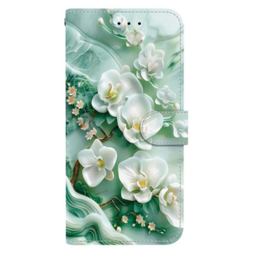 Bescherming Hoesje Sony Xperia 10 Vii Wit Bloemenpatroon