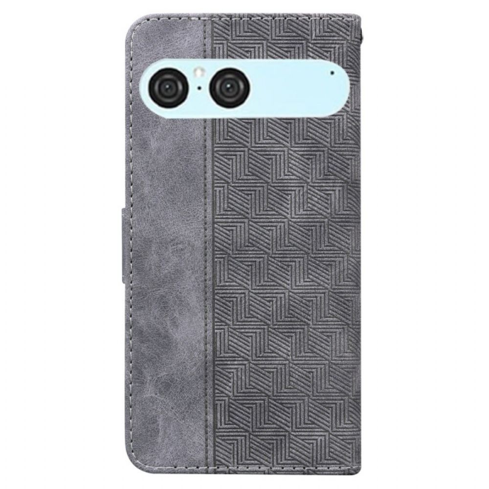 Flip Case Leren Sony Xperia 10 Vii Geweven Patroon