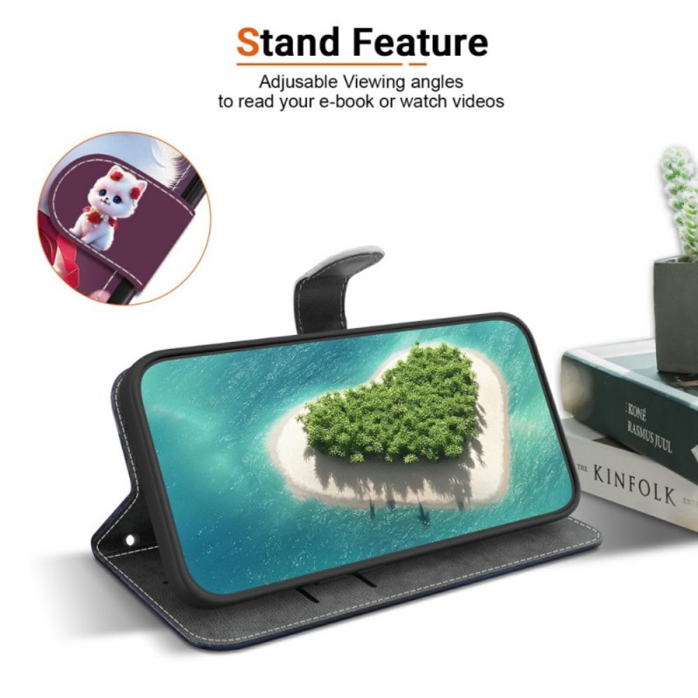 Flip Case Leren Sony Xperia 10 Vii Kat En Rozen