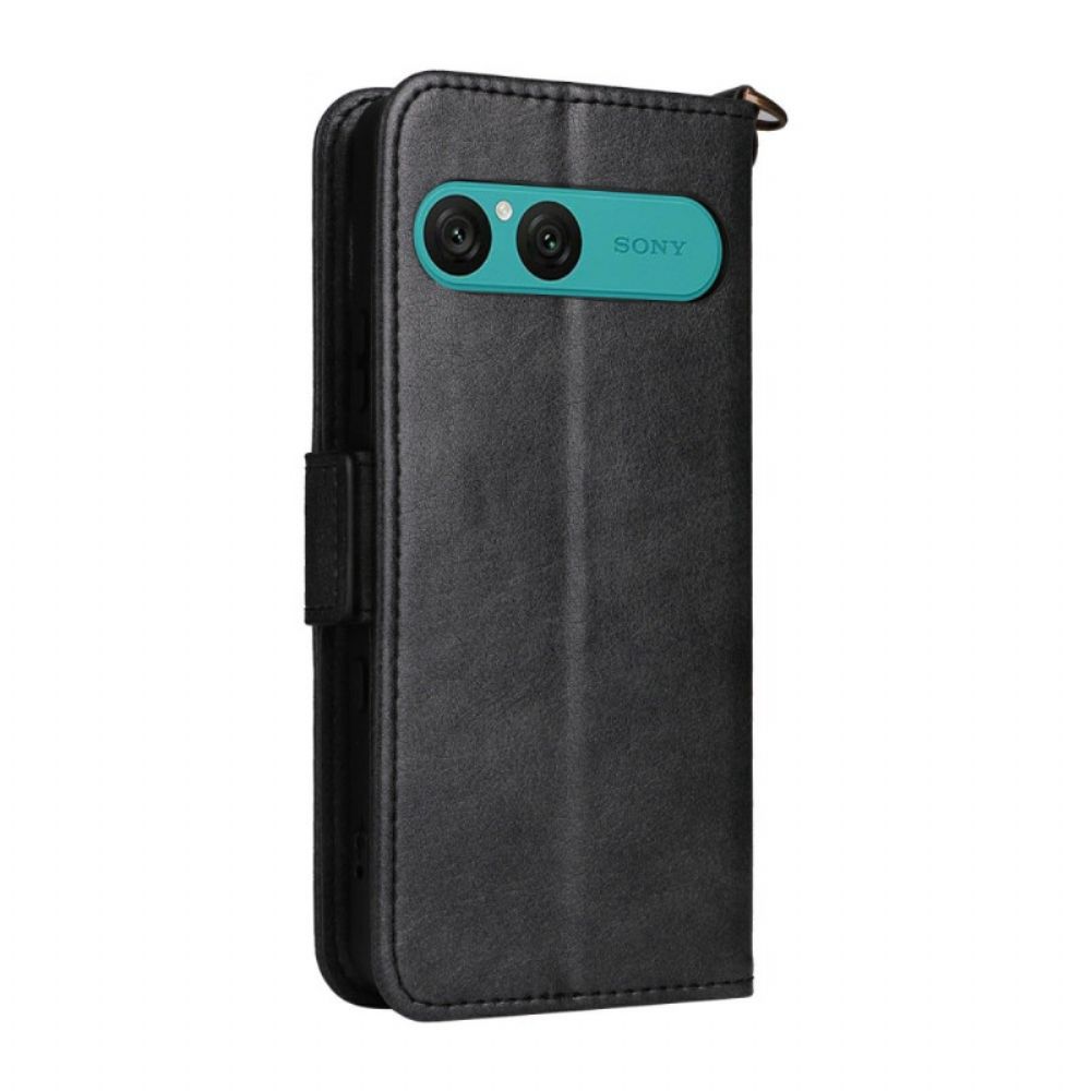 Folio-hoesje Sony Xperia 10 Vii Portemonnee Met Schouderband