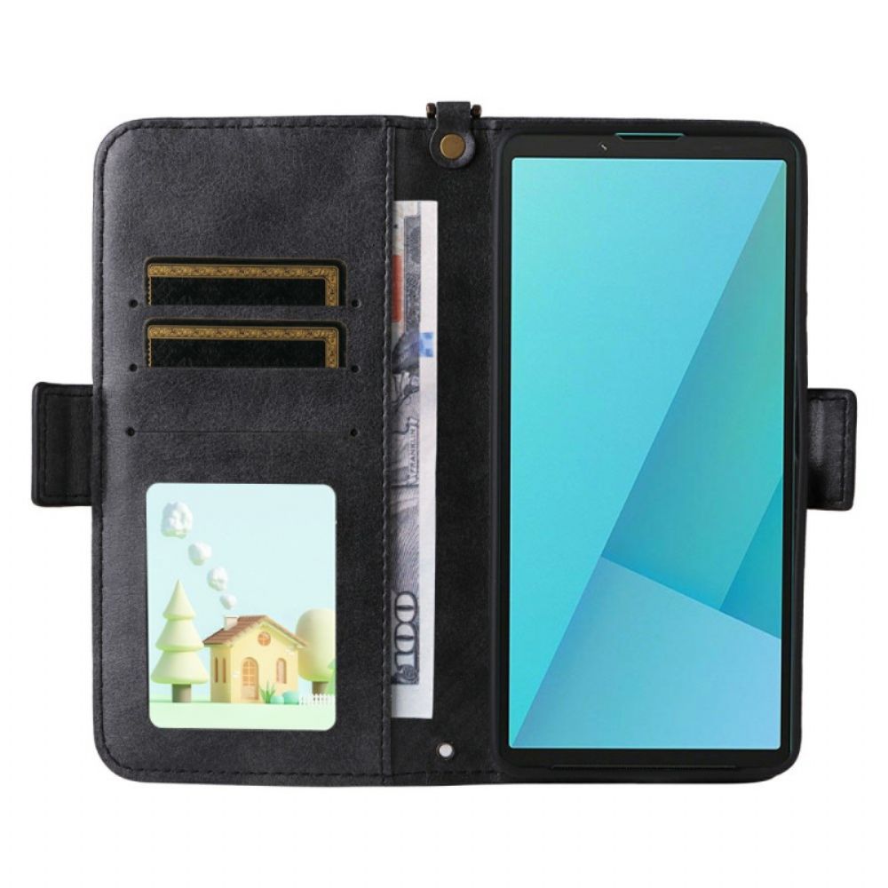 Folio-hoesje Sony Xperia 10 Vii Portemonnee Met Schouderband