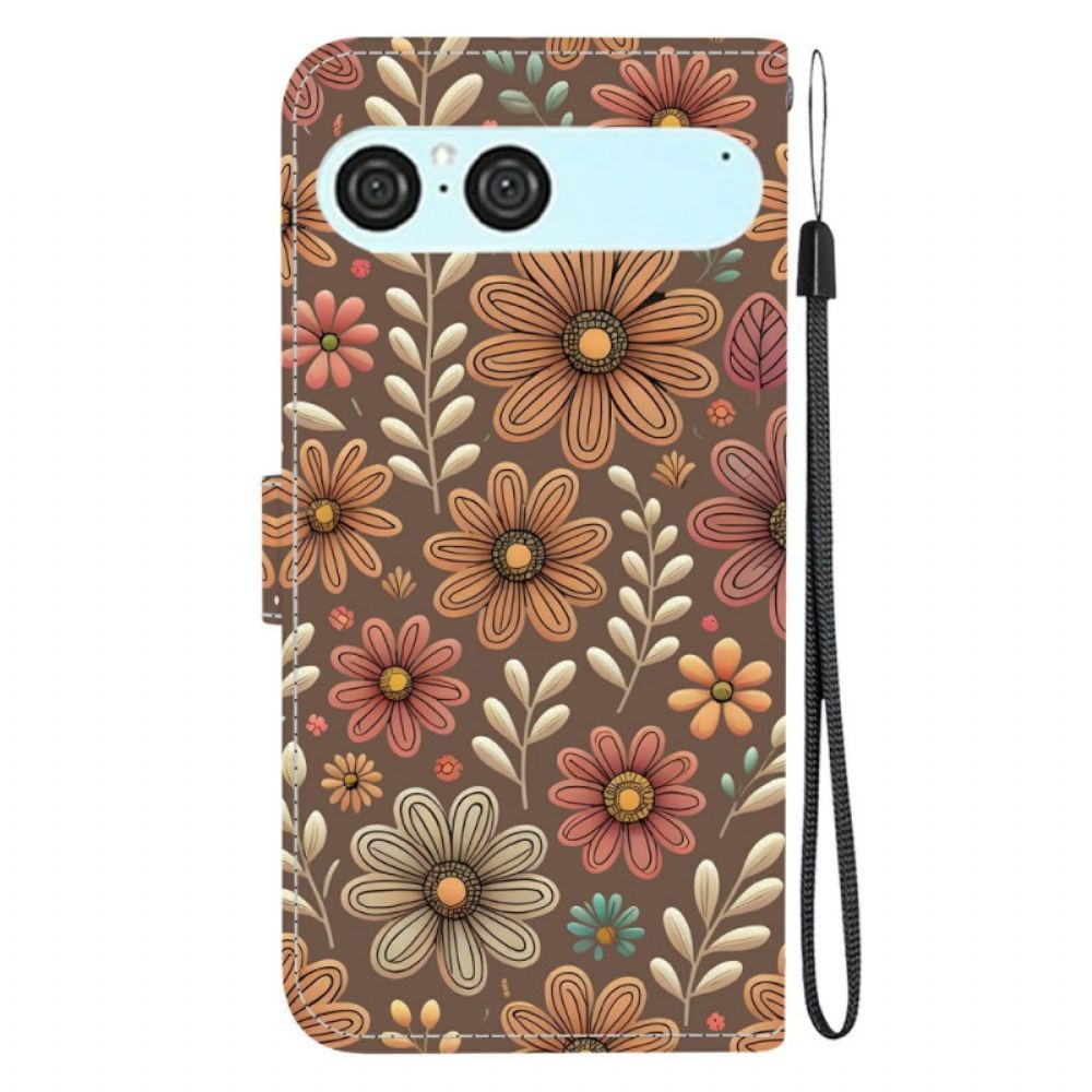 Folio-hoesje Sony Xperia 10 Vii Telefoonhoesje Bloemenpatroon
