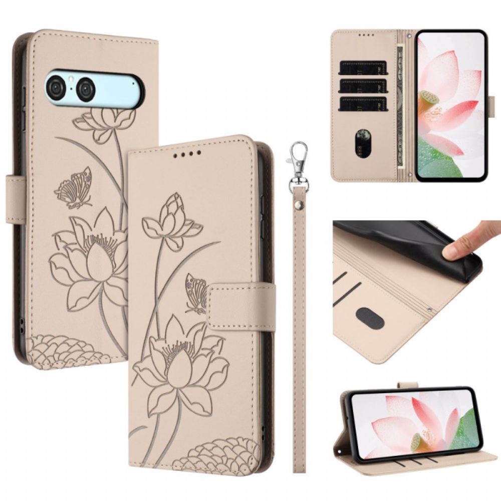 Folio-hoesje Sony Xperia 10 Vii Telefoonhoesje Bloemenprint