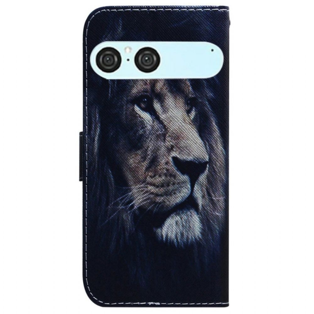Folio-hoesje Sony Xperia 10 Vii Telefoonhoesje Dromende Leeuw