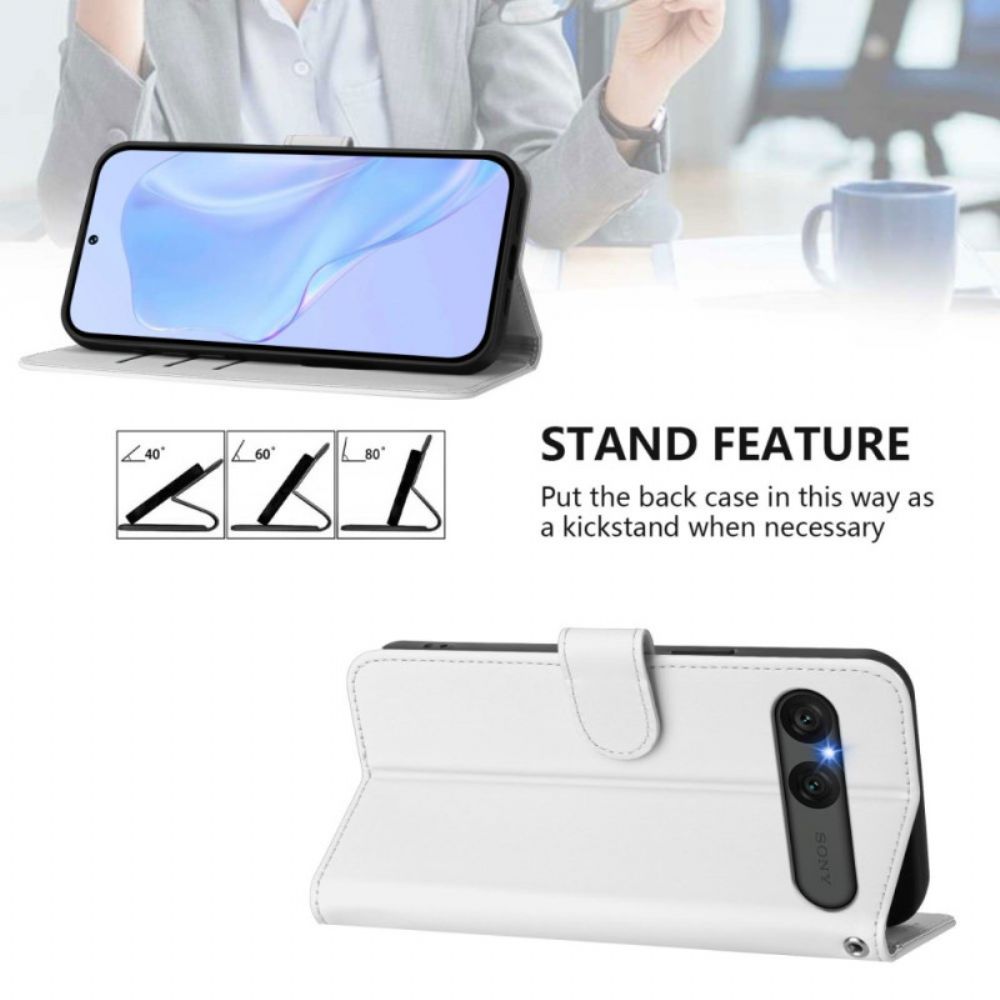 Folio-hoesje Sony Xperia 10 Vii Telefoonhoesje Kunstleer