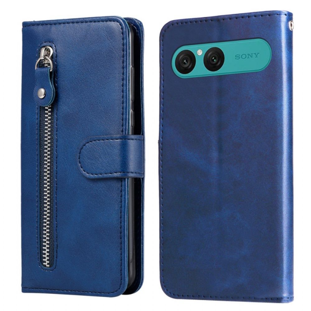 Folio-hoesje Sony Xperia 10 Vii Telefoonhoesje Vak Met Rits
