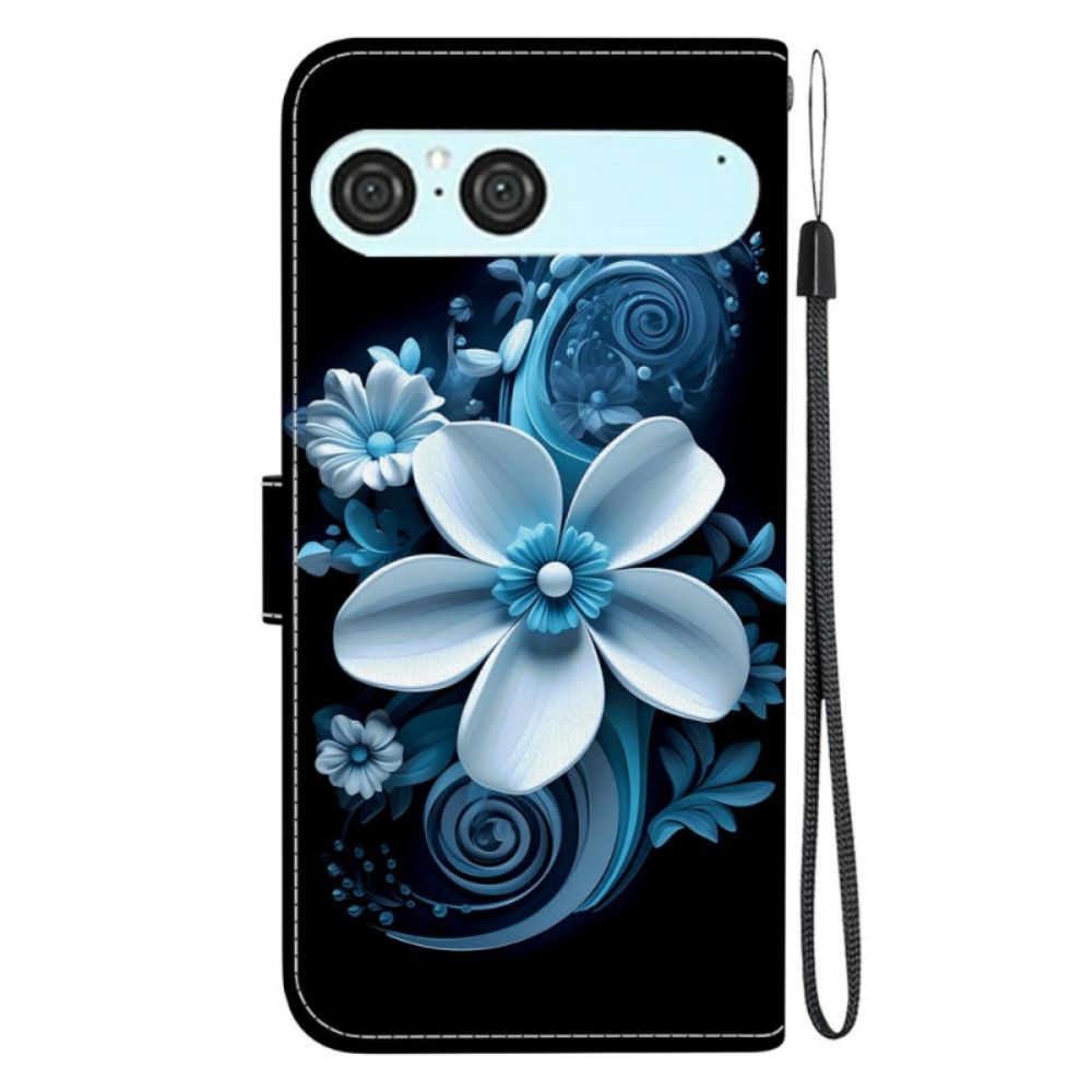 Folio-hoesje Sony Xperia 10 Vii Zwarte Orchidee