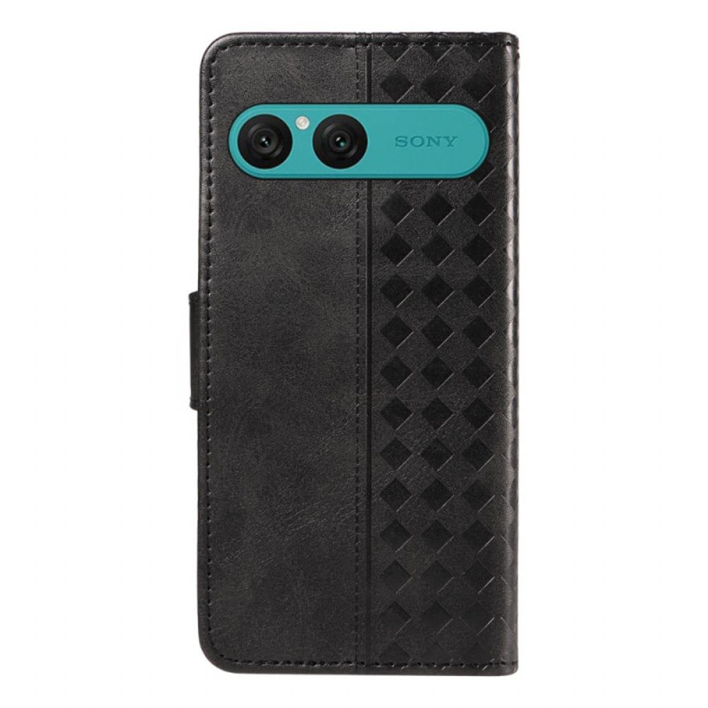 Leren Hoesje Sony Xperia 10 Vii Diamantpatroon