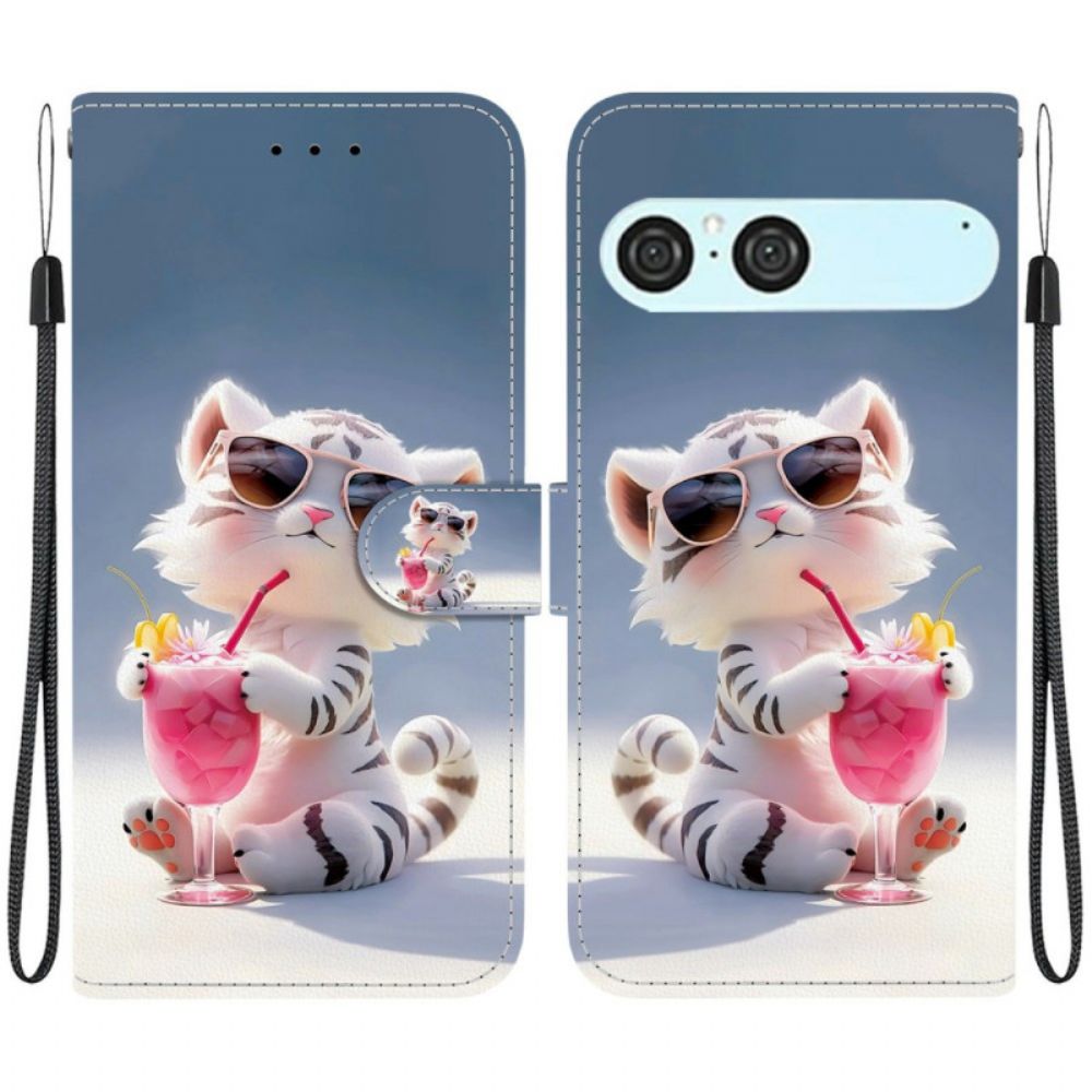 Leren Hoesje Voor Sony Xperia 10 Vii Cartoontijger